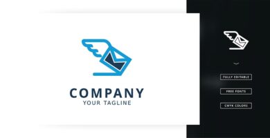 Flying Mail Logo Template