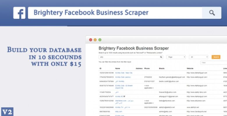 Brightery Basic Facebook Business Scraper