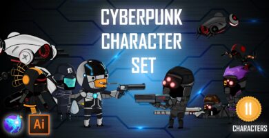 Cyberpunk Game Character Sprites