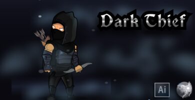 Dark Thief Game Character Sprites