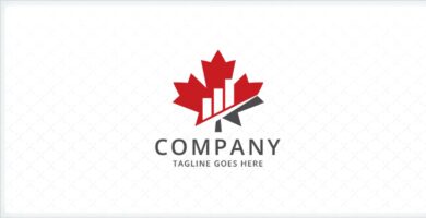 Maple Leaf Bar Charts – Financial Logo