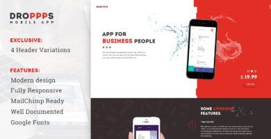 Droppps – Mobile App Landing Page