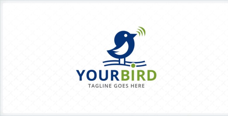 Cute little Bird Singing Logo