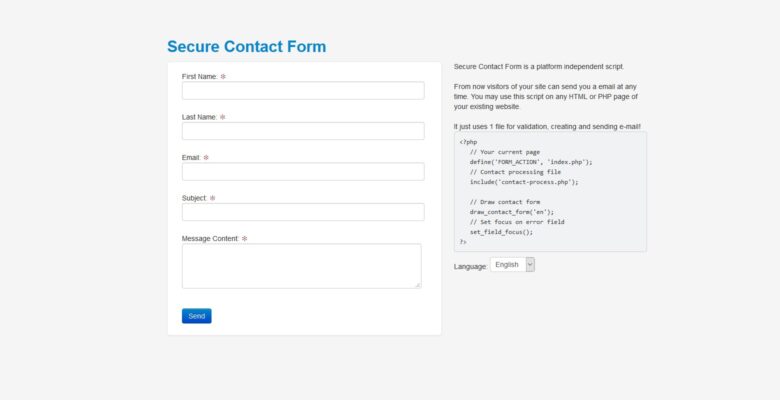 Secure Contact Form PHP Script