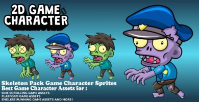Zombie Pack Enemy 2D Game Character Sprite